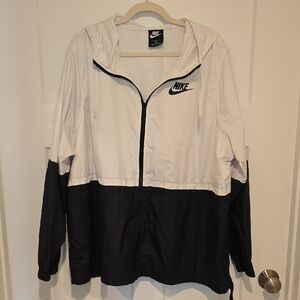 Nike Black and White Hooded Jacket